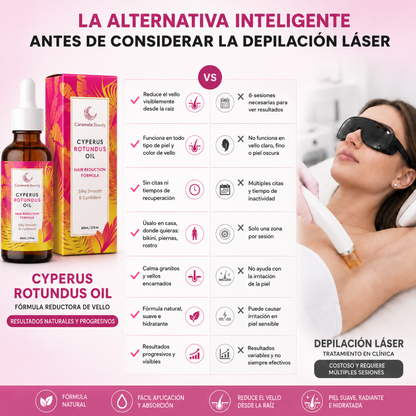 ACEITE REDUCTOR DE VELLO - CYPERUS ROTUNDUS OIL + ENVÍO GRATIS