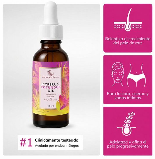ACEITE REDUCTOR DE VELLO - CYPERUS ROTUNDUS OIL + ENVÍO GRATIS